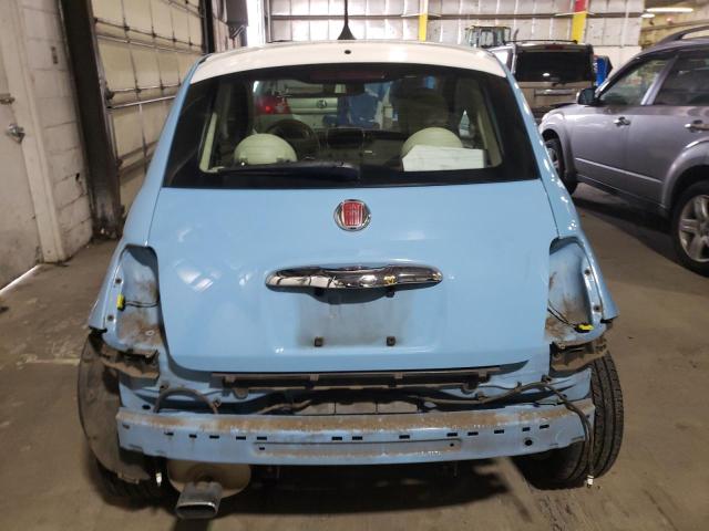 3C3CFFCR9GT170514 - 2016 FIAT 500 LOUNGE BLUE photo 6