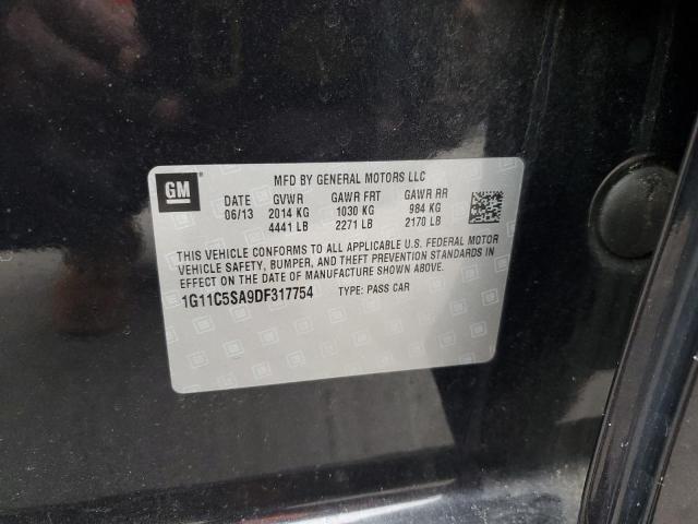 1G11C5SA9DF317754 - 2013 CHEVROLET MALIBU 1LT 黑色 照片 12