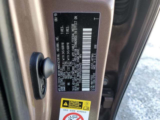 5TDZARFH7KS054420 - 2019 TOYOTA HIGHLANDER LE BROWN photo 13