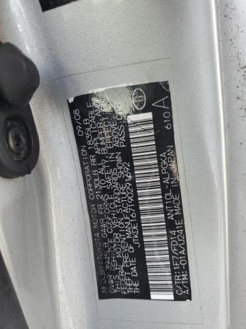 JTKDE167190291692 - 2009 TOYOTA SCION TC ვერცხლისფერი ფოტო 12