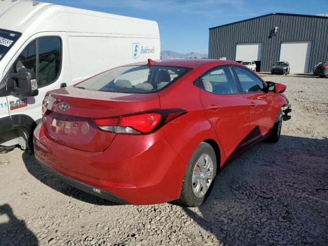 KMHDH4AEXGU489677 - 2016 HYUNDAI ELANTRA SE RED photo 3