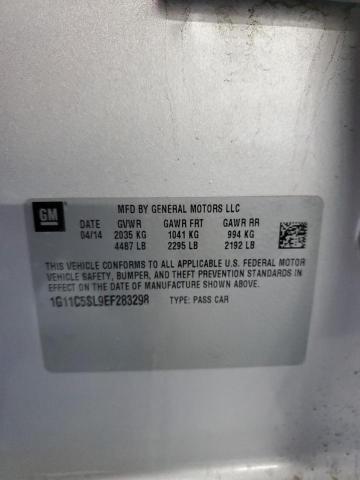 1G11C5SL9EF283298 - 2014 CHEVROLET MALIBU 1LT SILVER photo 13