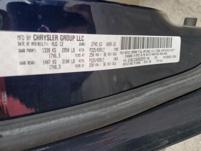 2C4RC1CG8DR533979 - 2013 CHRYSLER TOWN & COU TOURING L BLUE photo 13