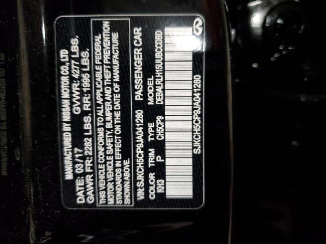 SJKCH5CP9JA041280 - 2018 INFINITI QX30 BASE BLACK photo 12