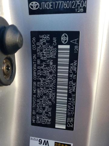 JTKDE177760127504 - 2006 TOYOTA SCION TC ნაცრისფერი ფოტო 13