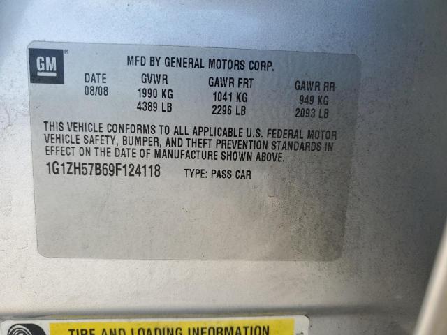 1G1ZH57B69F124118 - 2009 CHEVROLET MALIBU 1LT 银色 照片 12