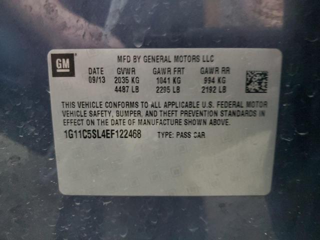 1G11C5SL4EF122468 - 2014 CHEVROLET MALIBU 1LT BLUE photo 12