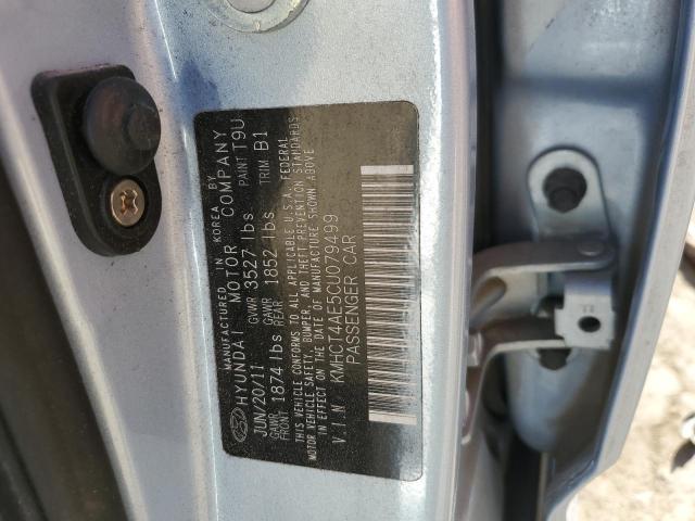 KMHCT4AE5CU079499 - 2012 HYUNDAI ACCENT GLS BLUE photo 12