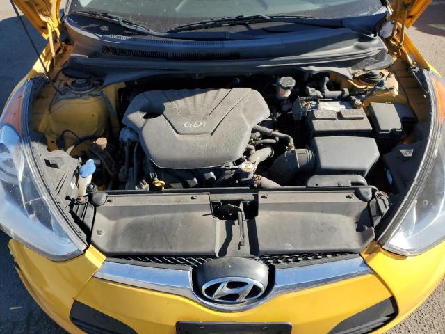 KMHTC6AD7CU028055 - 2012 HYUNDAI VELOSTER YELLOW photo 11