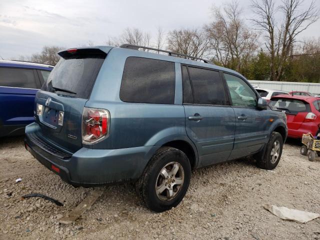 5FNYF18507B006755 - 2007 HONDA PILOT EXL BLUE photo 3