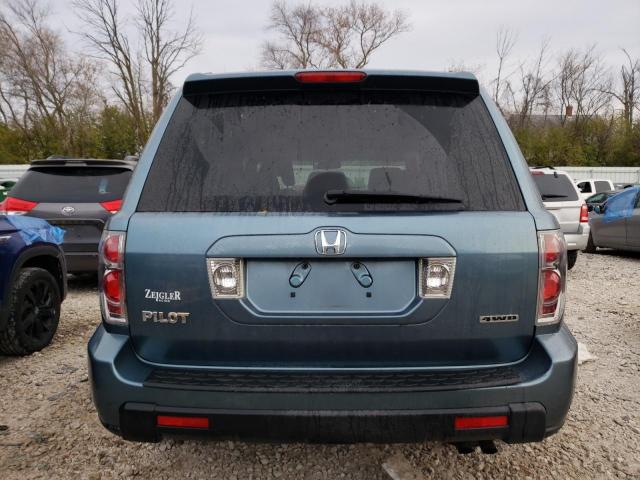 5FNYF18507B006755 - 2007 HONDA PILOT EXL BLUE photo 6