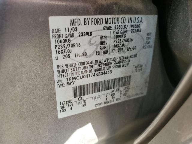 1FMCU04174KB34448 - 2004 FORD ESCAPE LIMITED GREEN photo 13