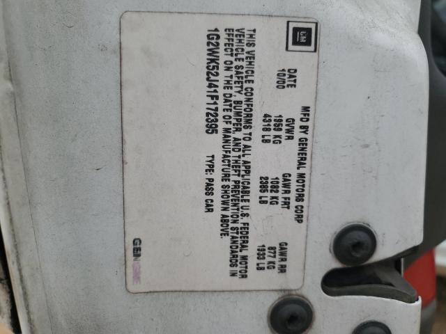 1G2WK52J41F172395 - 2001 PONTIAC GRAND PRIX SE 白色 照片 13