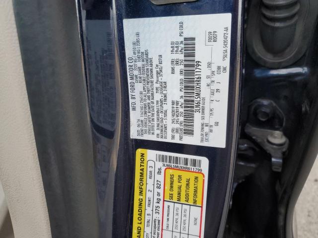 3LN6L5MUXHR611799 - 2017 LINCOLN MKZ HYBRID RESERVE BLUE photo 12