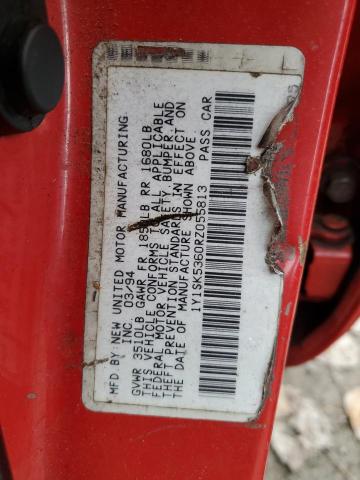 1Y1SK5360RZ055813 - 1994 GEO PRIZM BASE RED photo 12