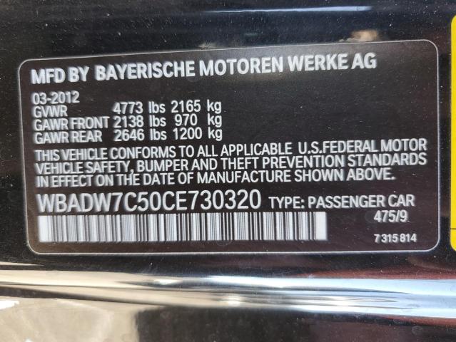 WBADW7C50CE730320 - 2012 BMW 328 I SULEV BLACK photo 12