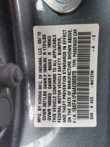 19XFA1F64AE065970 - 2010 HONDA CIVIC LX-S GRAY photo 13