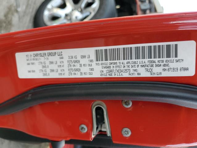 1C6RR7JTXES412573 - 2014 RAM 1500 LARAMIE RED photo 13