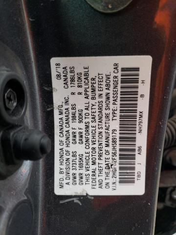 2HGFC2F56JH589179 - 2018 HONDA CIVIC LX GRAY photo 12