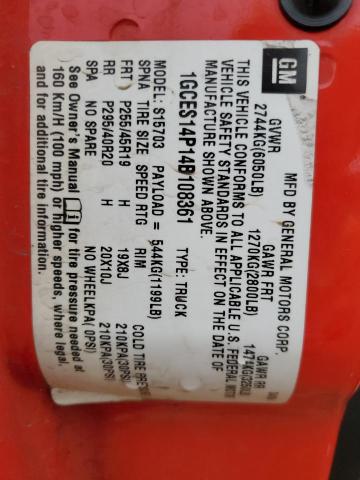 1GCES14P14B108361 - 2004 CHEVROLET SSR 红色 照片 12