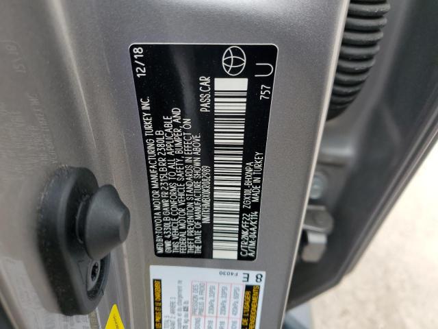 NMTKHMBX0KR082989 - 2019 TOYOTA C-HR XLE SILVER photo 14