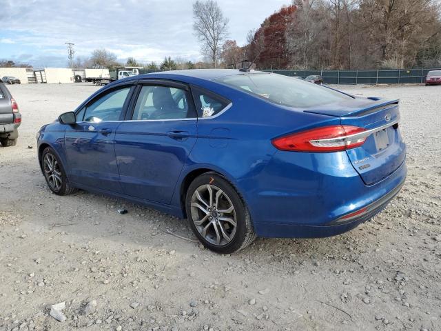 3FA6P0HD1HR139505 - 2017 FORD FUSION SE BLUE photo 2