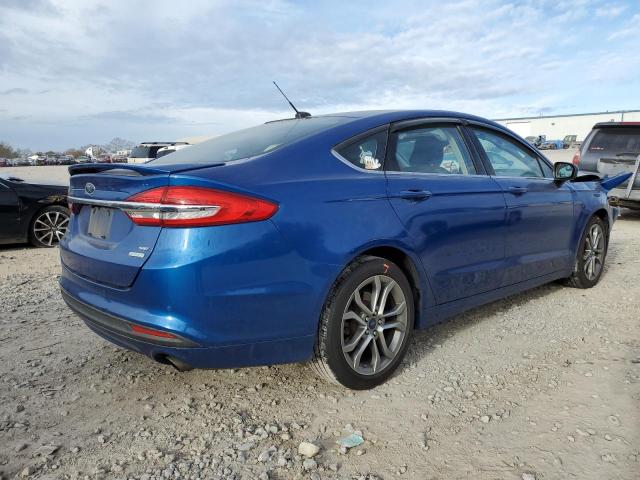 3FA6P0HD1HR139505 - 2017 FORD FUSION SE BLUE photo 3