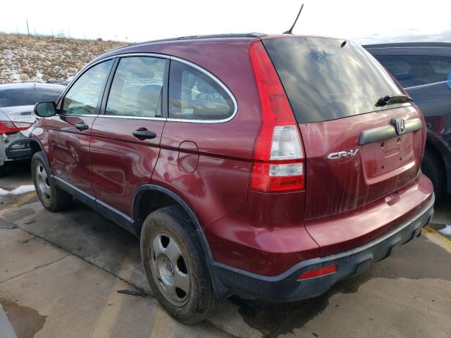 JHLRE48338C040374 - 2008 HONDA CR-V LX BURGUNDY photo 2