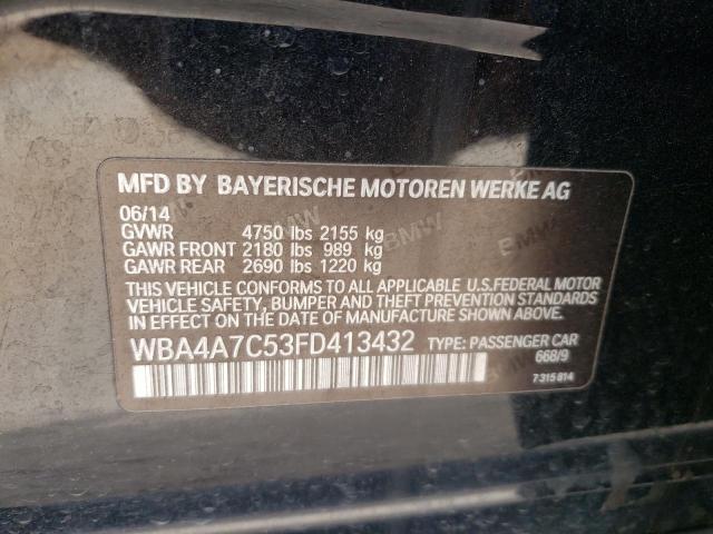 WBA4A7C53FD413432 - 2015 BMW 428 XI GRAN COUPE GRAY photo 12