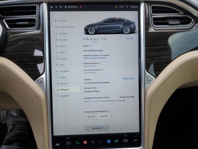 5YJSA1E14GF149732 - 2016 TESLA MODEL S Մոխրագույն լուսանկար 9