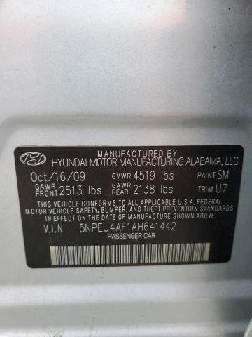 5NPEU4AF1AH641442 - 2010 HYUNDAI SONATA SE SILVER photo 12