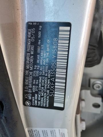 5UXFA13505LY15808 - 2005 BMW X5 3.0I GRAY photo 13