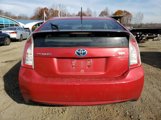 JTDKN3DUXD0344143 - 2013 TOYOTA PRIUS RED photo 6