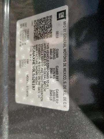 3GNAXHEV0LS526197 - 2020 CHEVROLET EQUINOX LS GRAY photo 12