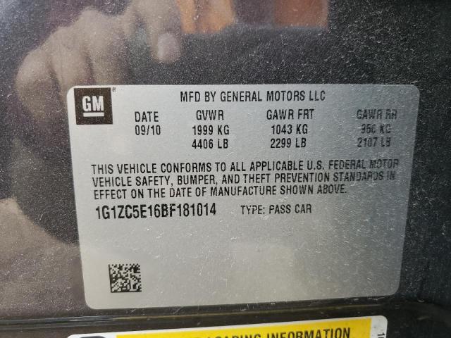 1G1ZC5E16BF181014 - 2011 CHEVROLET MALIBU 1LT Сұр фото 13