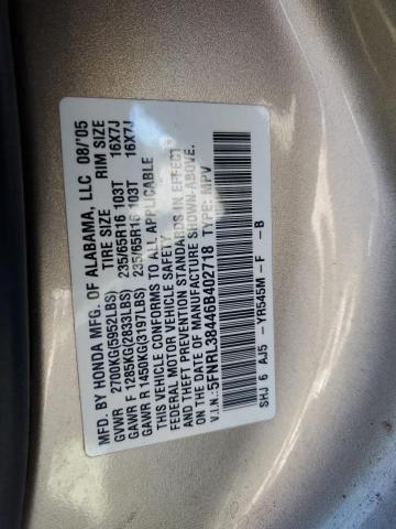 5FNRL38446B402718 - 2006 HONDA ODYSSEY EX GOLD photo 13