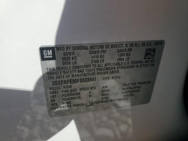 3GYFNFE36FS603841 - 2015 CADILLAC SRX PERFORMANCE COLLECTION Blanc photo 14