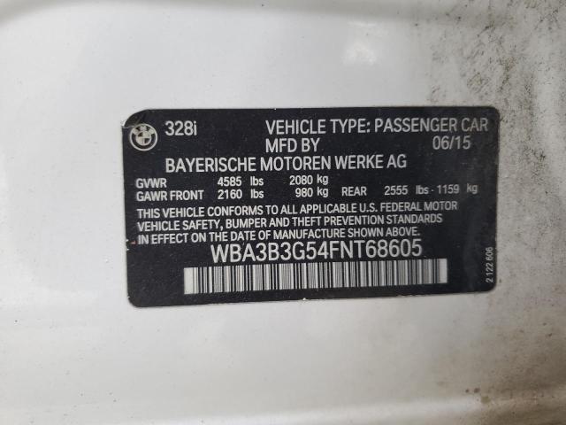 WBA3B3G54FNT68605 - 2015 BMW 328 XI WHITE photo 12