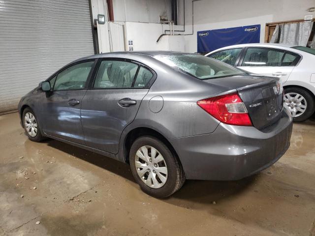 2HGFB2F54CH332186 - 2012 HONDA CIVIC LX GRAY photo 2