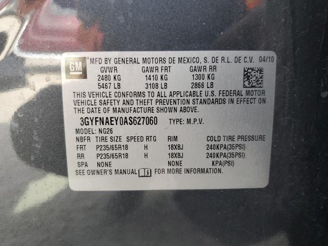 3GYFNAEY0AS627060 - 2010 CADILLAC SRX LUXURY COLLECTION CHARCOAL photo 13