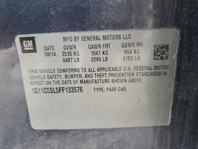 1G11C5SL5FF133576 - 2015 CHEVROLET MALIBU 1LT Mavi foto 12