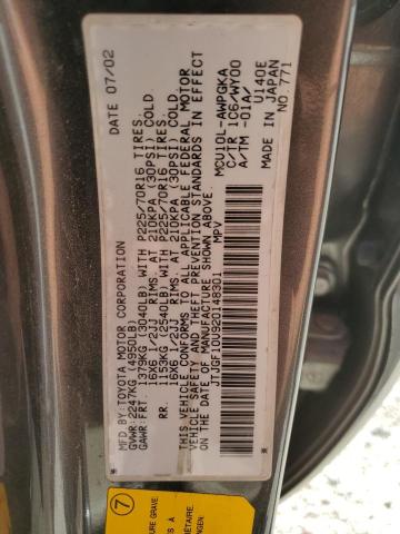 JTJGF10U920148301 - 2002 LEXUS RX 300 GRAY photo 13