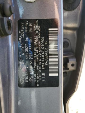 KMHCT4AE6EU710604 - 2014 HYUNDAI ACCENT GLS GRAY photo 12