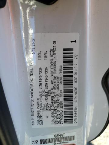 5TFRX5GN8LX182088 - 2020 TOYOTA TACOMA ACCESS CAB Ақ фото 12