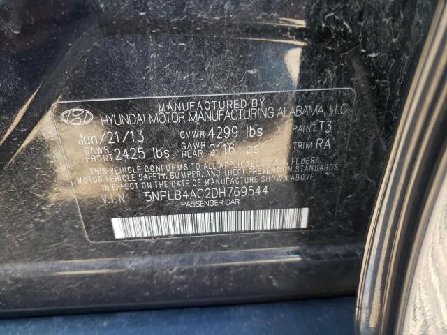 5NPEB4AC2DH769544 - 2013 HYUNDAI SONATA GLS GRAY photo 12