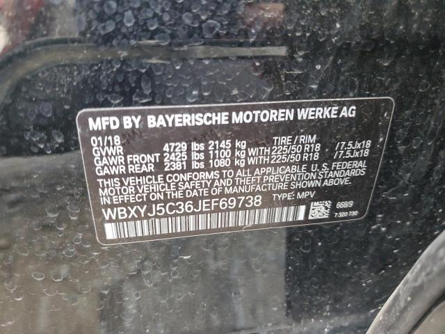 WBXYJ5C36JEF69738 - 2018 BMW X2 XDRIVE28I BLACK photo 13