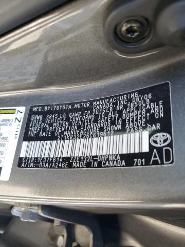 2T1KR32E26C619612 - 2006 TOYOTA COROLLA MA XR GRAY photo 12