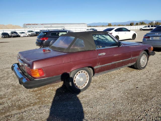 WDBBA48D9HA074252 - 1987 MERCEDES-BENZ 560 SL BURGUNDY photo 3