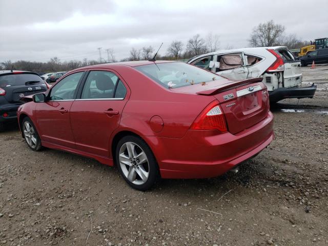 3FAHP0KC8AR400739 - 2010 FORD FUSION SPORT RED photo 2