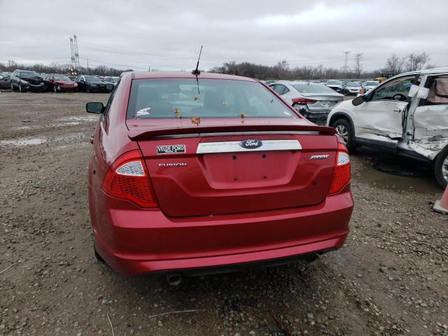 3FAHP0KC8AR400739 - 2010 FORD FUSION SPORT RED photo 6